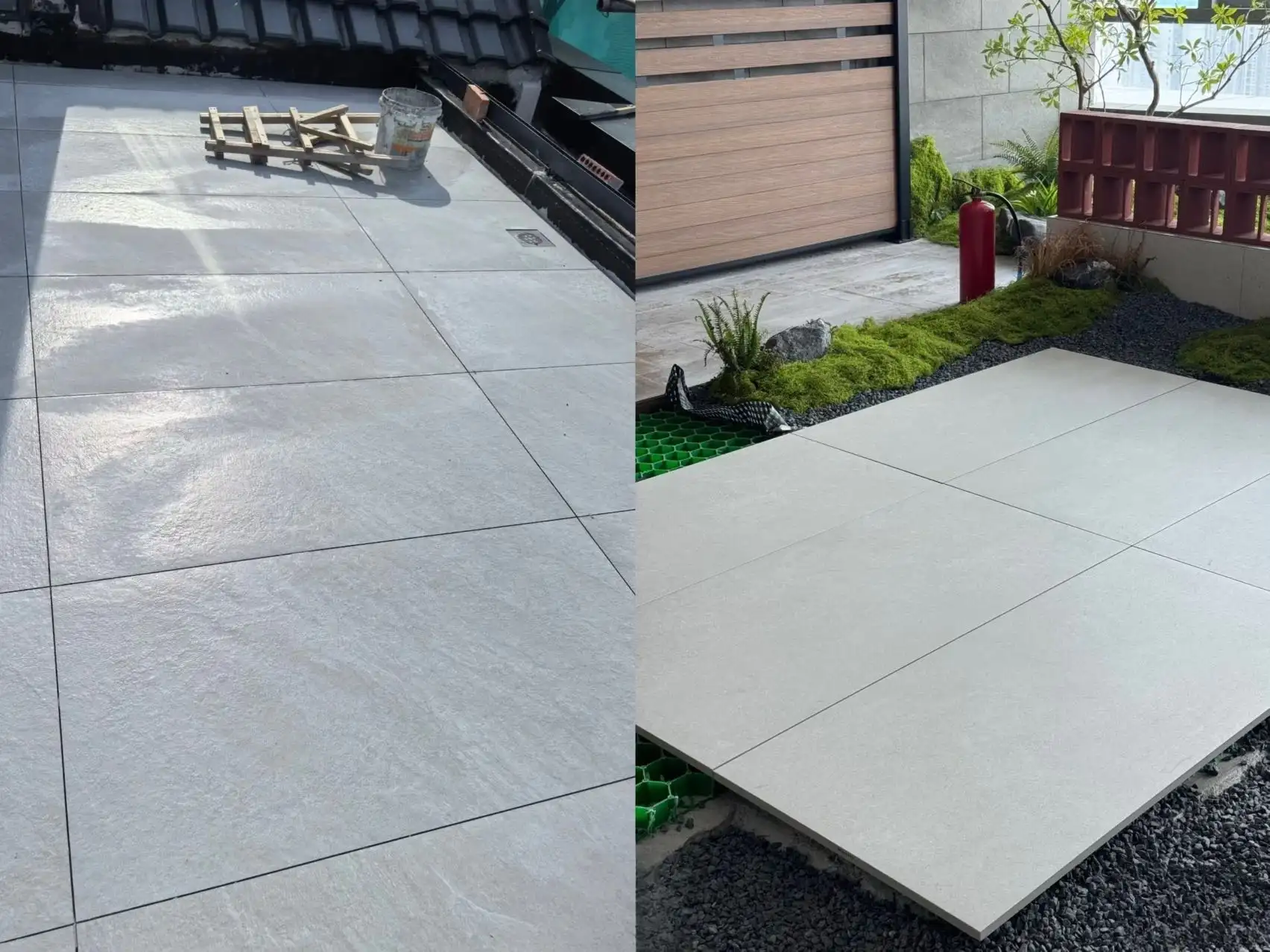 China outdoor tile for terrace and patio flooring light grey china outdoor tile on roof terrace and garden patio