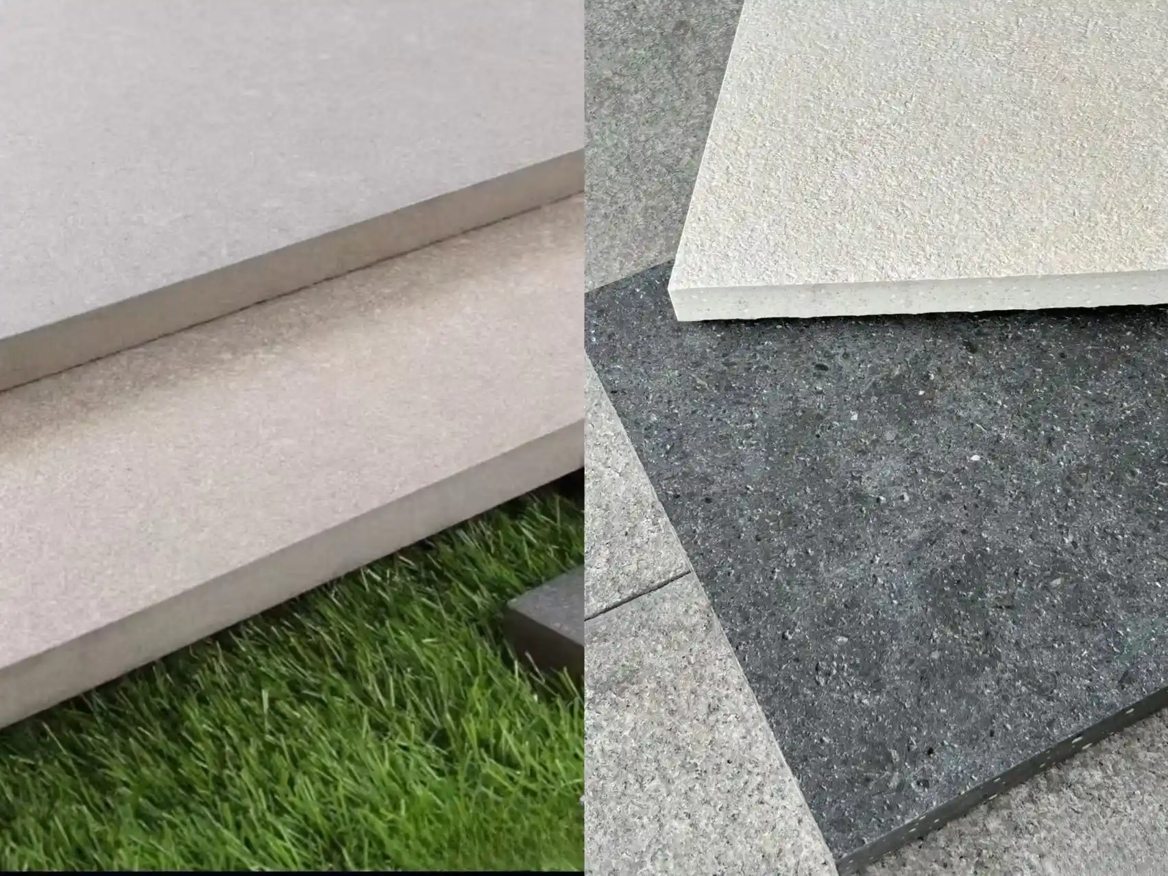 Thick 20mm China outdoor porcelain tile slabs 20mm china outdoor tile slabs in light beige and stone grey