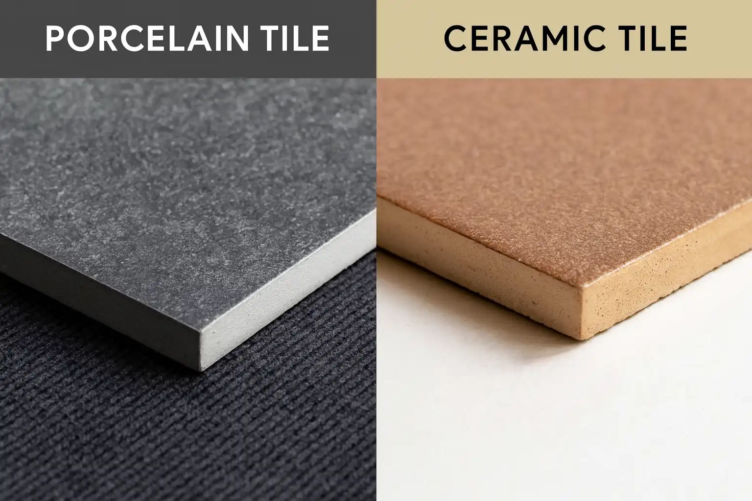 Porcelain vs Ceramic Floor Tile Comparison Porcelain vs ceramic floor tile edge comparison for commercial projects, density and absorption guide