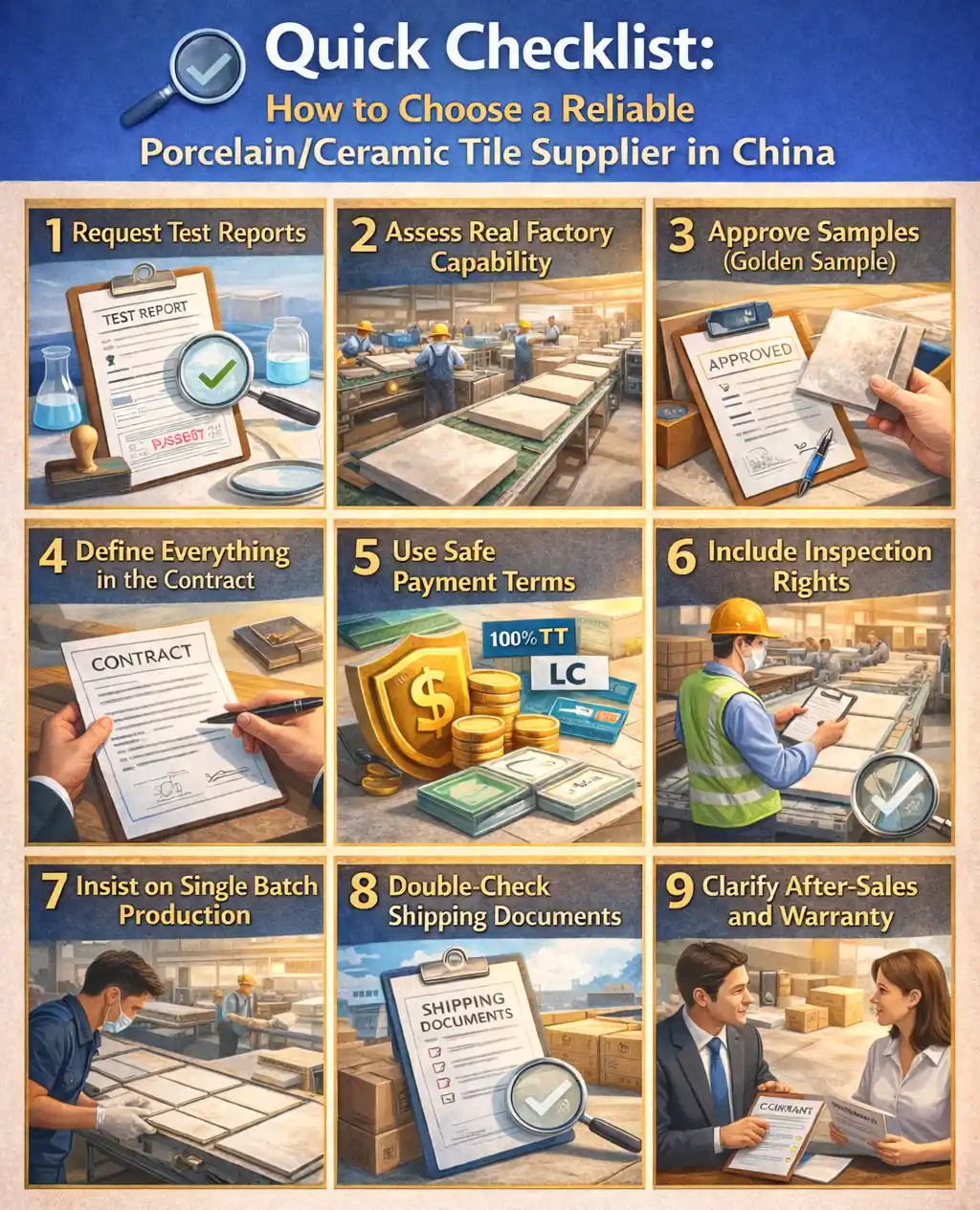 How to Choose a Reliable China Ceramic Tile Supplier China ceramic tile supplier checklist, 9 steps to verify reliability