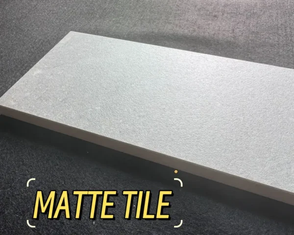 China matte tile sample in light-grey matt porcelain surface by Kingsun