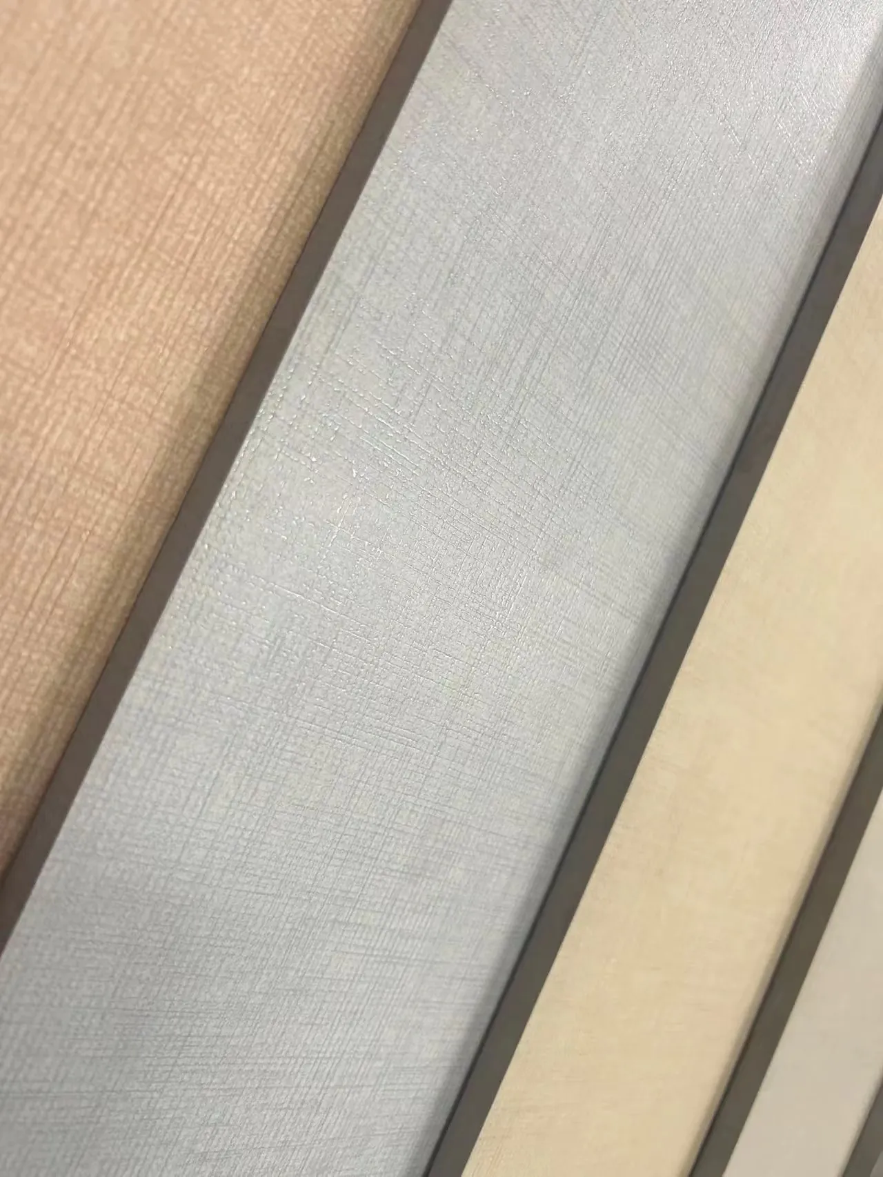 Soft linen fabric texture porcelain wall tiles strip display