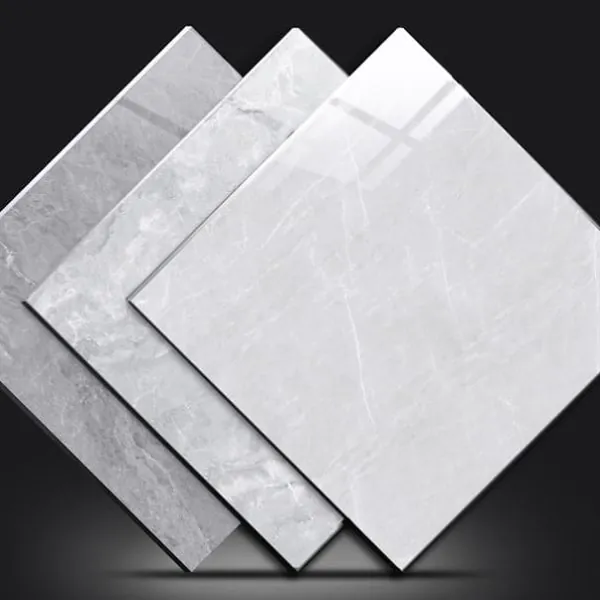 Polished porcelain tile collection in light grey shades from Kingsun, Foshan, China — high‑gloss finish for floors and walls.